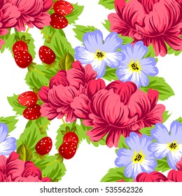 Abstract elegance seamless pattern with floral background