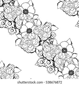 Abstract elegance seamless pattern with floral background