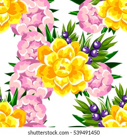 Abstract elegance seamless pattern with floral background
