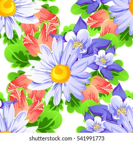 Abstract elegance seamless pattern with floral background
