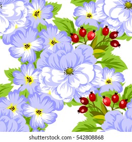 Abstract elegance seamless pattern with floral background