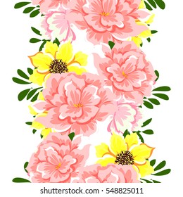 Abstract elegance seamless pattern with floral background
