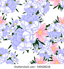 Abstract elegance seamless pattern with floral background