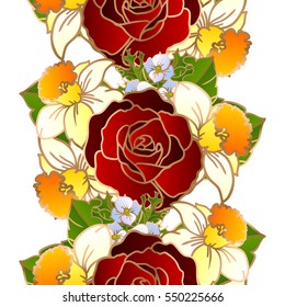 Abstract elegance seamless pattern with floral background