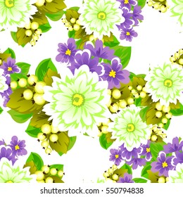 Abstract elegance seamless pattern with floral background