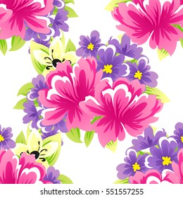 Abstract elegance seamless pattern with floral background Abstract elegance seamless pattern with floral background