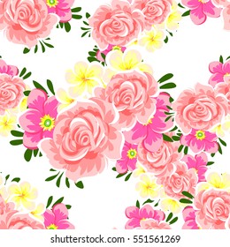 Abstract elegance seamless pattern with floral background