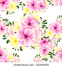 Abstract elegance seamless pattern with floral background