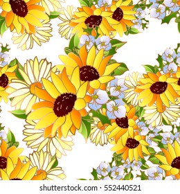 Abstract elegance seamless pattern with floral background