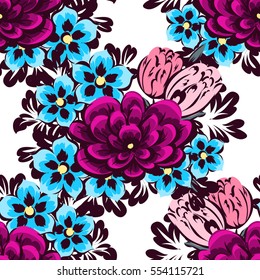 Abstract elegance seamless pattern with floral background