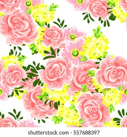 Abstract elegance seamless pattern with floral background