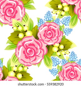 Abstract elegance seamless pattern with floral background