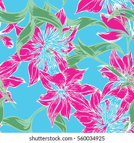 Abstract elegance seamless pattern with floral background