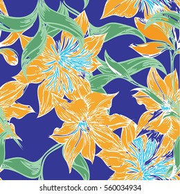Abstract elegance seamless pattern with floral background