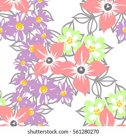 Abstract elegance seamless pattern with floral background