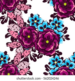 Abstract elegance seamless pattern with floral background