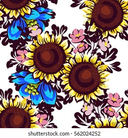 Abstract elegance seamless pattern with floral background