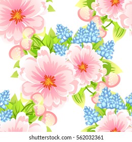 Abstract elegance seamless pattern with floral background