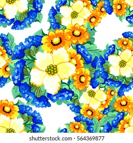 Abstract elegance seamless pattern with floral background
