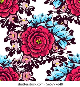 Abstract elegance seamless pattern with floral background