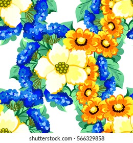 Abstract elegance seamless pattern with floral background
