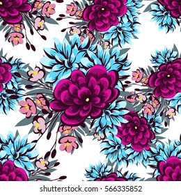 Abstract elegance seamless pattern with floral background