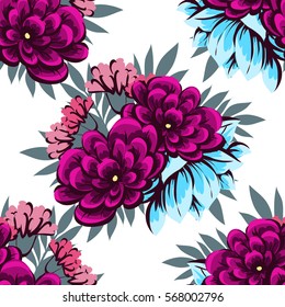 Abstract elegance seamless pattern with floral background