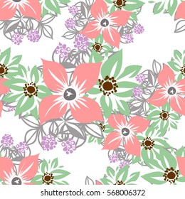 Abstract elegance seamless pattern with floral background