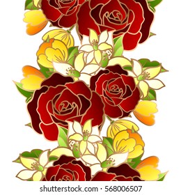 Abstract elegance seamless pattern with floral background