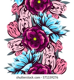 Abstract elegance seamless pattern with floral background