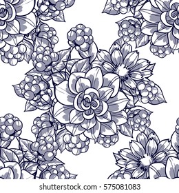 Abstract elegance seamless pattern with floral background