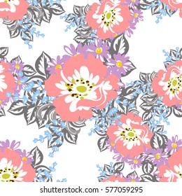 Abstract elegance seamless pattern with floral background