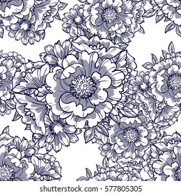 Abstract elegance seamless pattern with floral background
