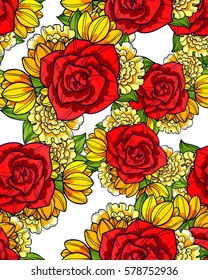 Abstract elegance seamless pattern with floral background