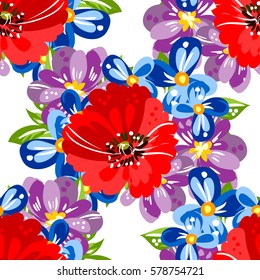 Abstract elegance seamless pattern with floral background