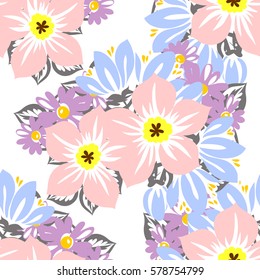 Abstract elegance seamless pattern with floral background