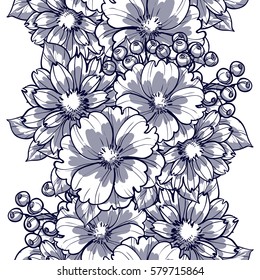 Abstract elegance seamless pattern with floral background