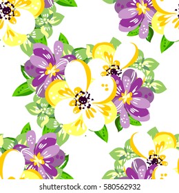 Abstract elegance seamless pattern with floral background