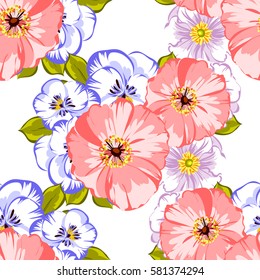 Abstract elegance seamless pattern with floral background