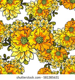 Abstract elegance seamless pattern with floral background