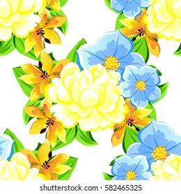 Abstract elegance seamless pattern with floral background