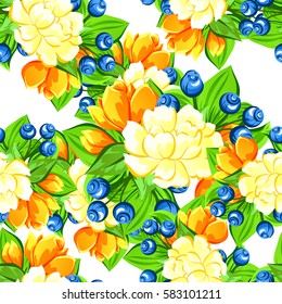 Abstract elegance seamless pattern with floral background