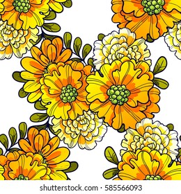 Abstract elegance seamless pattern with floral background
