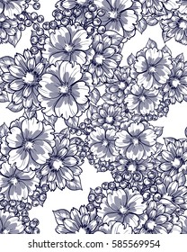 Abstract elegance seamless pattern with floral background