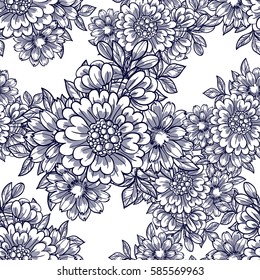 Abstract elegance seamless pattern with floral background