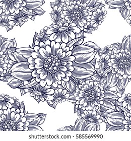 Abstract elegance seamless pattern with floral background