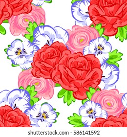 Abstract elegance seamless pattern with floral background