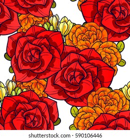 Abstract elegance seamless pattern with floral background