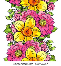 Abstract elegance seamless pattern with floral background