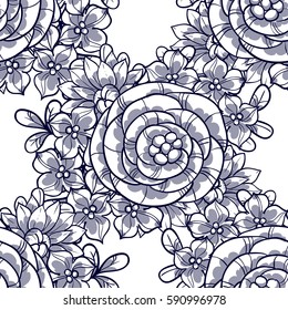 Abstract elegance seamless pattern with floral background
